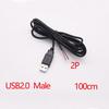 1Pcs USB Type C Micro  2/4 Pin Male / Female Wire Connector  Plug Socket DIY Repair Charging Power Supply Extension Cable Cords