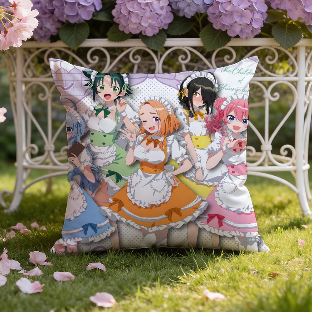 S-Shiunji ke no kodomo tachi Anime Cushion Cover Home & Car Dual-Scene Pillow Cover: Reversible for Premium Comfort