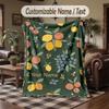 Frogs Forest Theme Throw Blanket Custom Name Text Personalized Blanket Soft Cozy Blanket for Home Sofa Bed