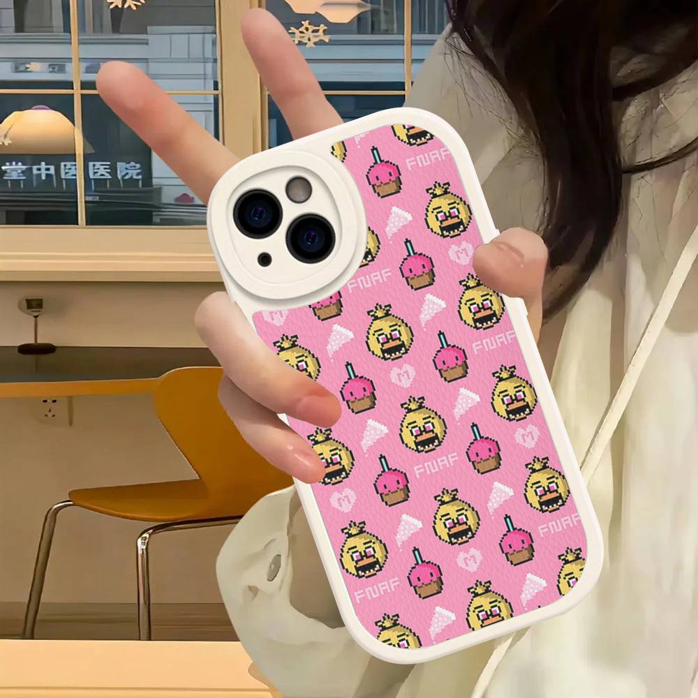 Fnaf Five-nights-At-Freddys Anime Leather Phone Case For IPhone 16 15 14 17 Pro Max 11 12 Mini Plus Soft Shell