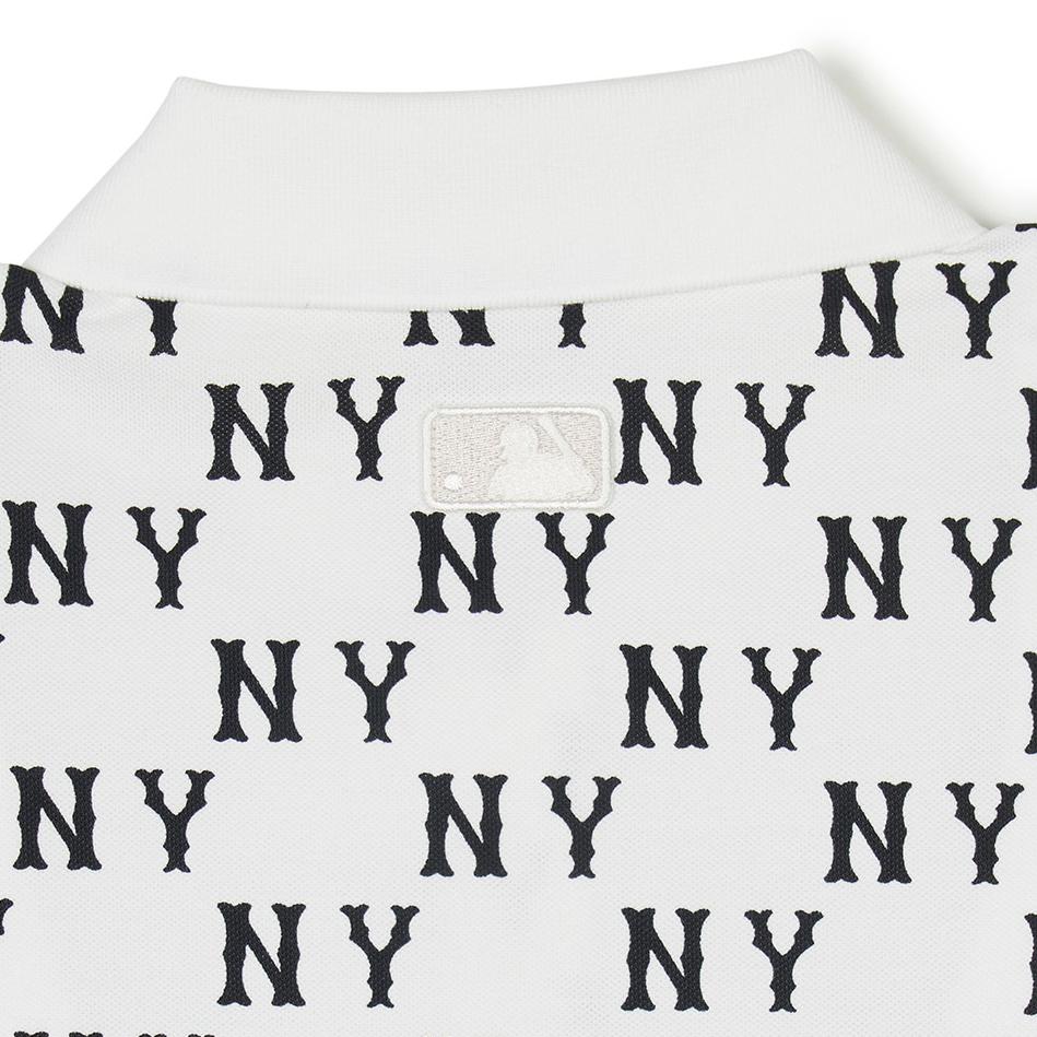 New MLB Presbyopia Polo Shirt Unisex Ivory White 3FPQM0143-50IVS