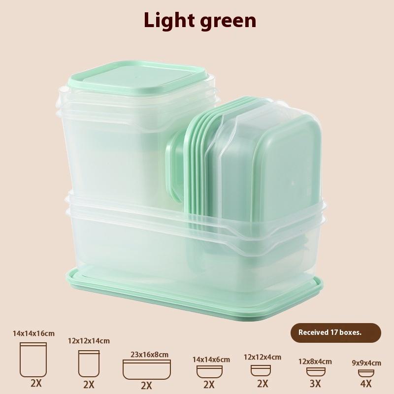 17-teiliges/Set Frischhaltebox-Set Kunststoff-Lunchbox Küche Kühlschrank Zutatenverpackung Mikrowellen-Lunchbox