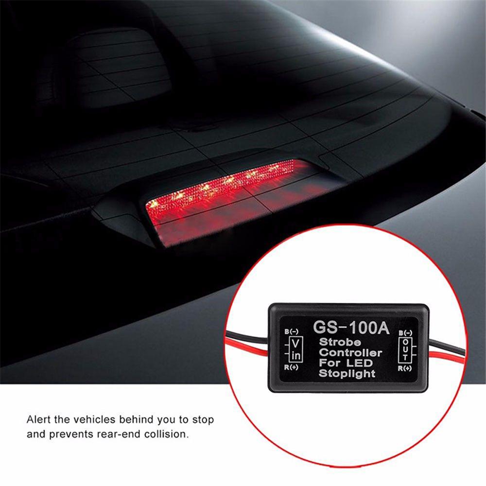Univerzální zábleskový ovladač 12-24V GS-100A Modul zábleskového světla do auta Ovladač vysokého brzdového světla LED pro brzdové světlo