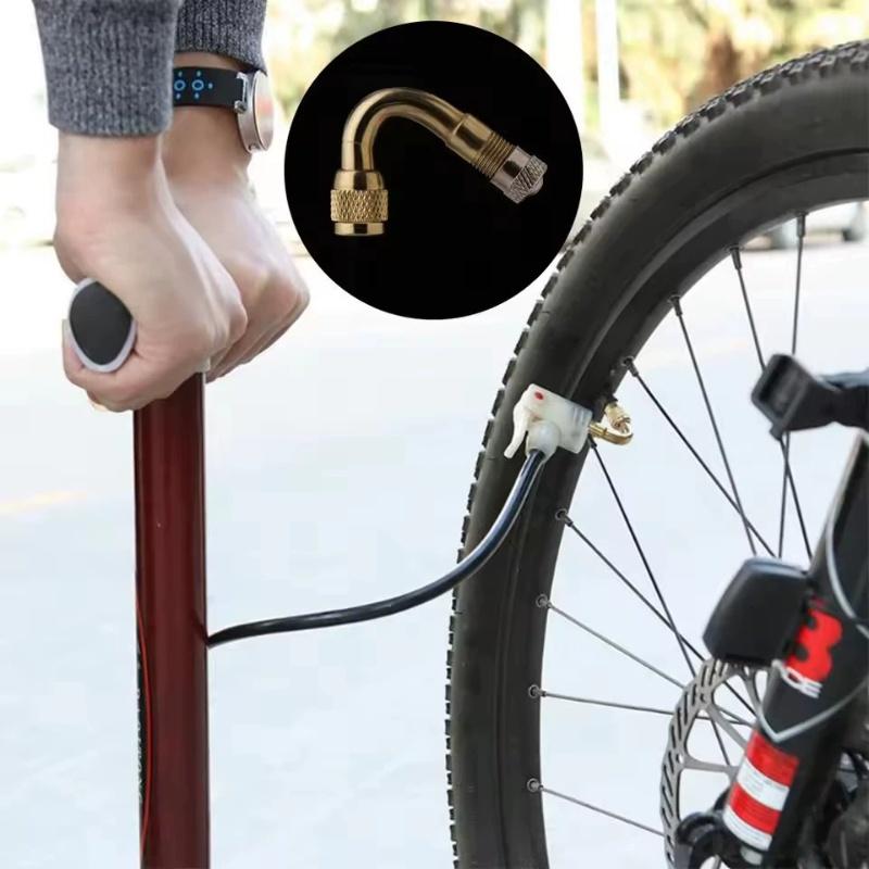 Bicycle Motorcycle Valve Metal Inflation Extension Tube 45 ° Elbow Inflation Valve Extension Rod