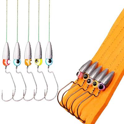 Texas Rigs zum Bassangeln mit Gewichten, Haken, Rigged Line Kit, Angelgerät