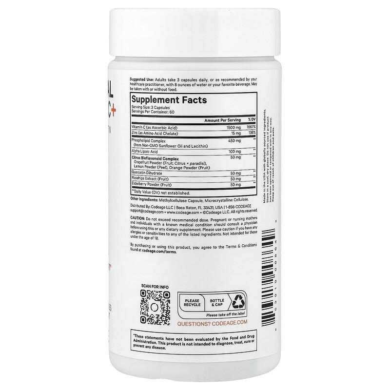 Liposomal Vitamin C+, 180 Vegetable Capsules