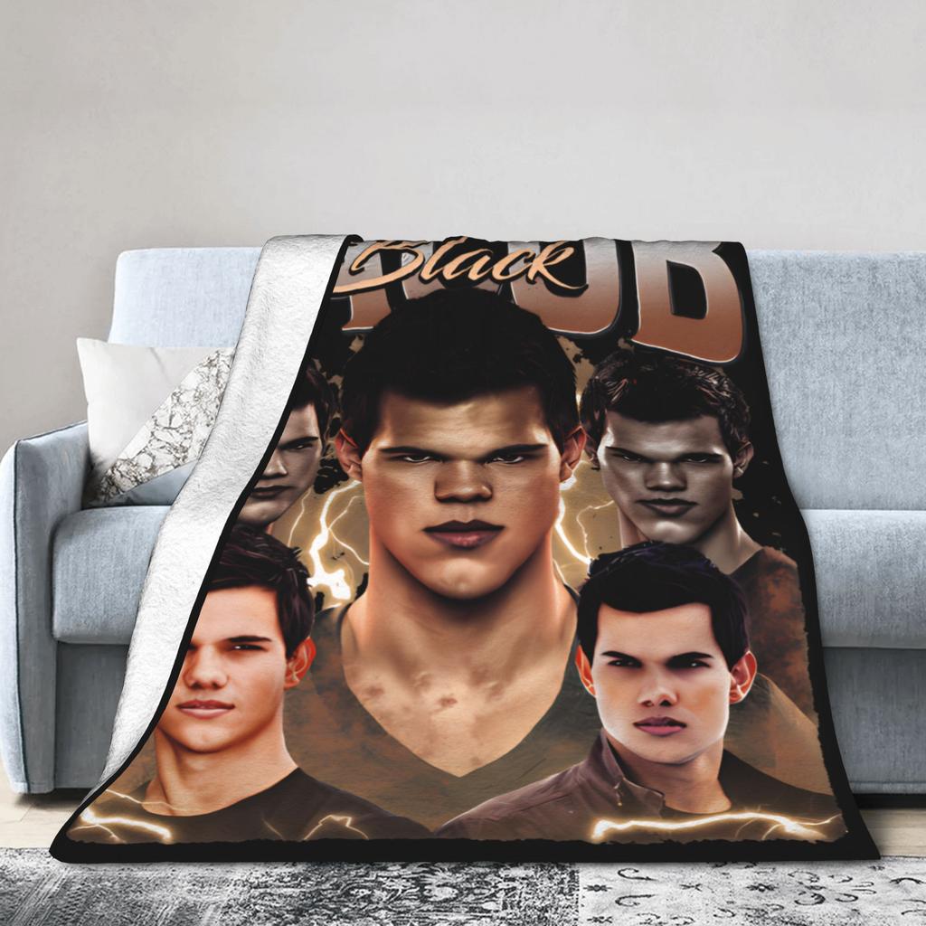 Twilight Jacob Black Cozy Blankets Novelty Travel Car Throw Blanket Home Decor Flannel Bedspread Sofa Bed Cover