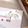 Year Of The Snake Diamond-Encrusted Snake Wrapped Pearl Stud Earrings, Light Luxury Design Sense, Small Personality, Exquisite Temperament Earrings