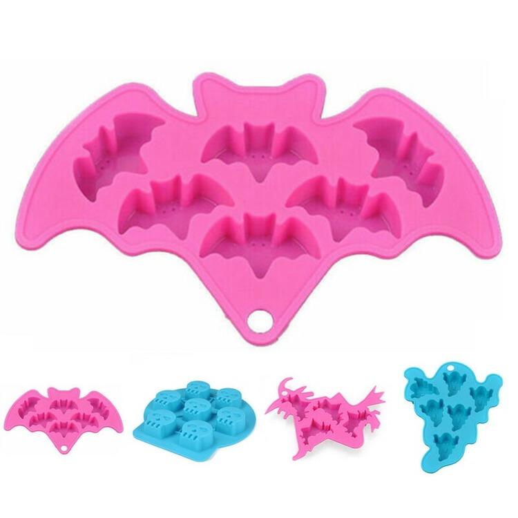Happy Fox 6 Hole 3d Halloween Bat Ghost Skull Pumpkin