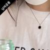 Glory_Arden [Unisex] Onyx Square Daily Necklace / Gbsn-020