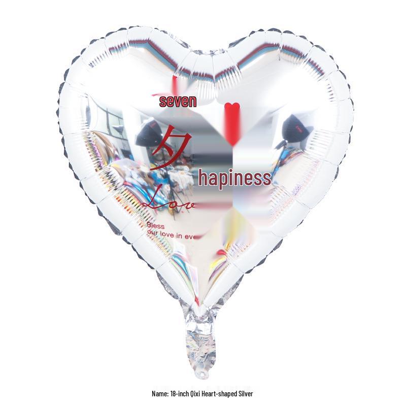 Qixi Valentine's Day Romantic Pink Heart & Star Balloons for Weddings & Birthdays
