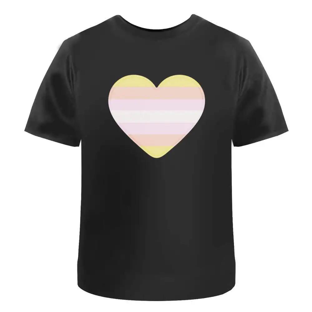 Pangender Flag Heart Unisexs Unisexs Cotton Tshirts