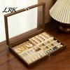 Jewelry Box with Partitions Ring Storage Box, Durable Wood Compartmentalized Design, Soft Neat And Orderly Velvet Interior Multi-grid Organizer,