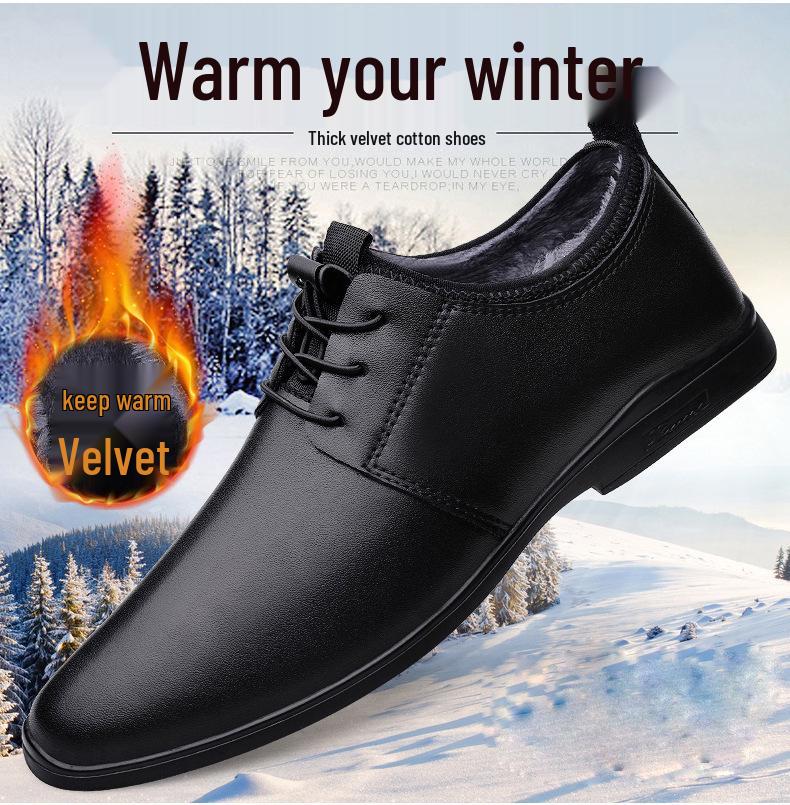 Men's Genuine Leather Formal Shoes - Breathable, Soft Sole, Heeled, Lightweight for Autumn and Winter