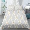 Geometric Duvet Cover Set King Size White Gold Shade Bohemian Bedding Set Soft Quilt Cover with Pillowcase Twin Comforter Cover