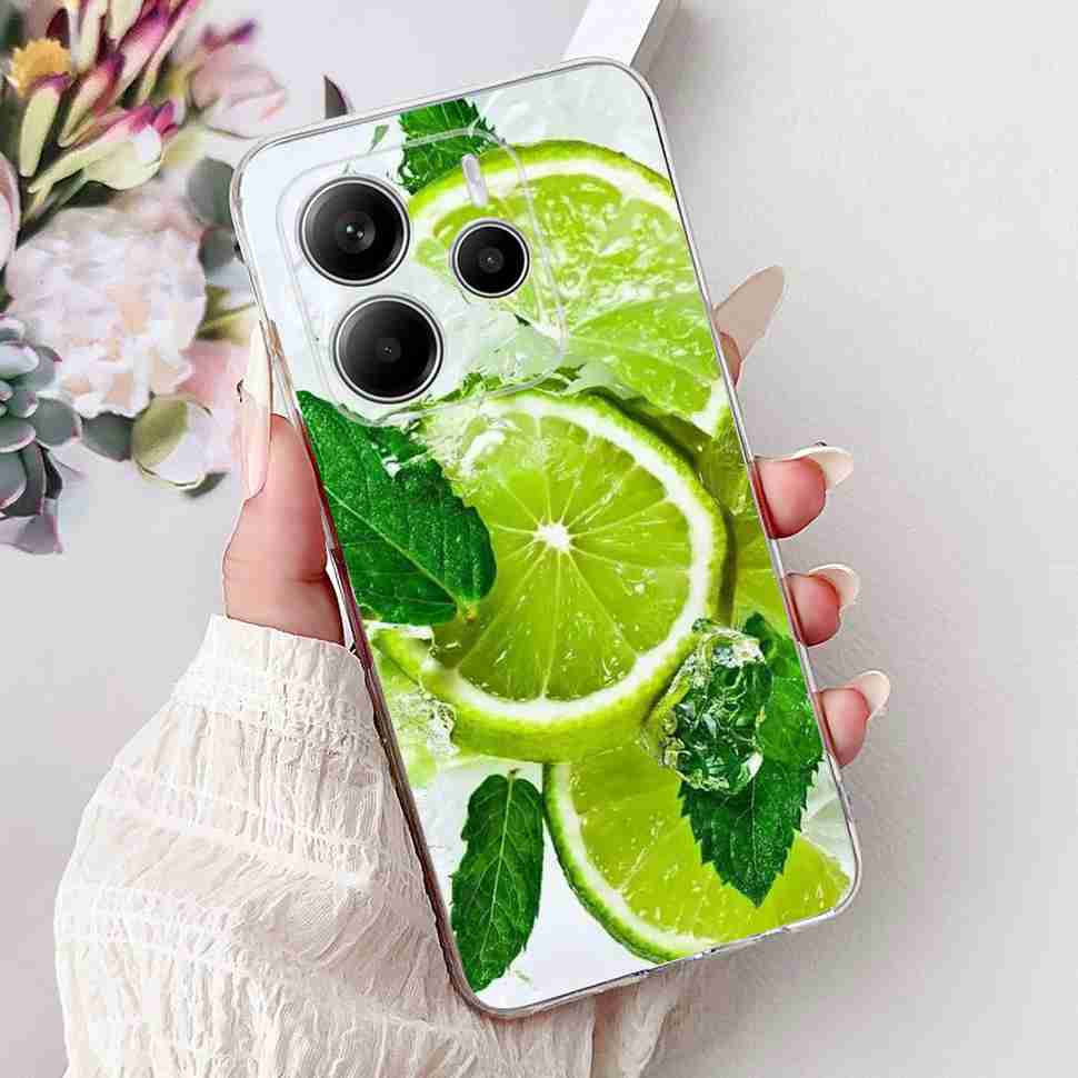 For Xiaomi Redmi Note 14 Pro 5G Case Beautiful Flower Heart Cover Soft Silicone Casing For Redmi Note 14 Note14 4G Cover Coque
