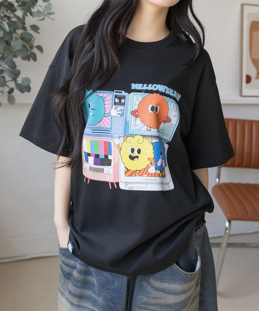Ejeuaiwon Retro Tv Regular Fit Short Sleeve T-Shirt