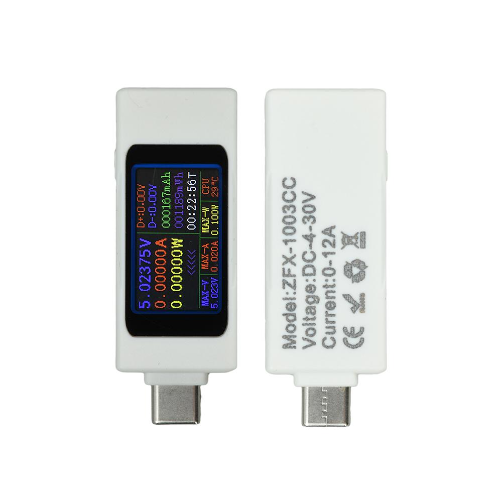 Type-C Power Tester DC 1-11V 1-6.1A TFT Screen Bidirectional Current Voltage Power Capacity Energy Timer for Power Bank Test
