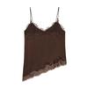 2026 Spring European & American Style Women's Satin Lace V-Neck Sleeveless Top