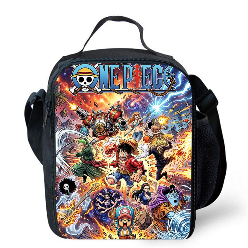Cartoon One Piece Lunch Bag, Light Weight Unisex School Cooler Tote for Boys Girls Age 6-10 Outdoor Picnic Travel Storage Bag