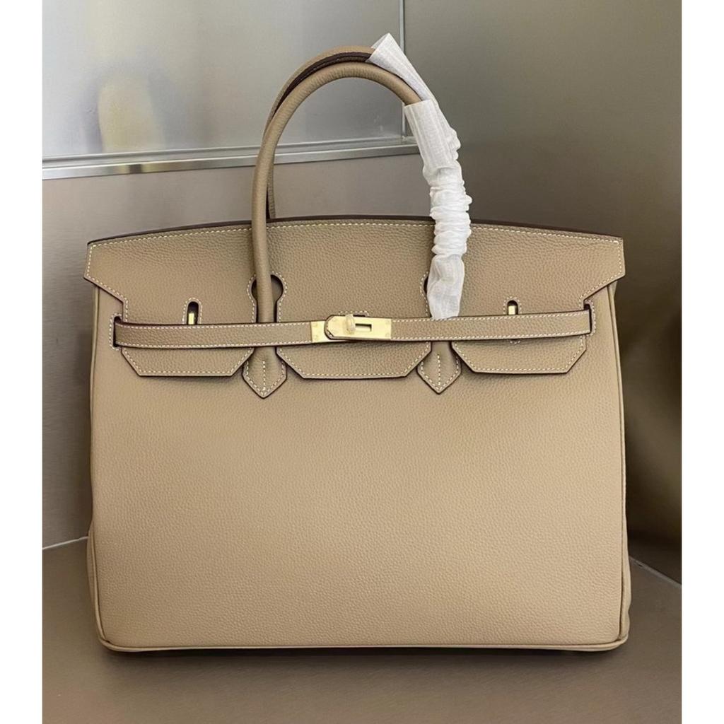 ML2026 Nueva Piel de Vaca de Capa Superior Bolso Platino de 40 cm Bolso Grande Bolso de Mano Bolso de Cuero Genuino para Mujer