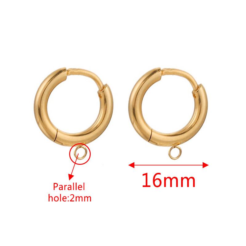 10pcs Gold Stainless Steel Hoop Earrings Hooks Round Earring Post for Women DIY Earrings Making Supplies Jewelry Accessories