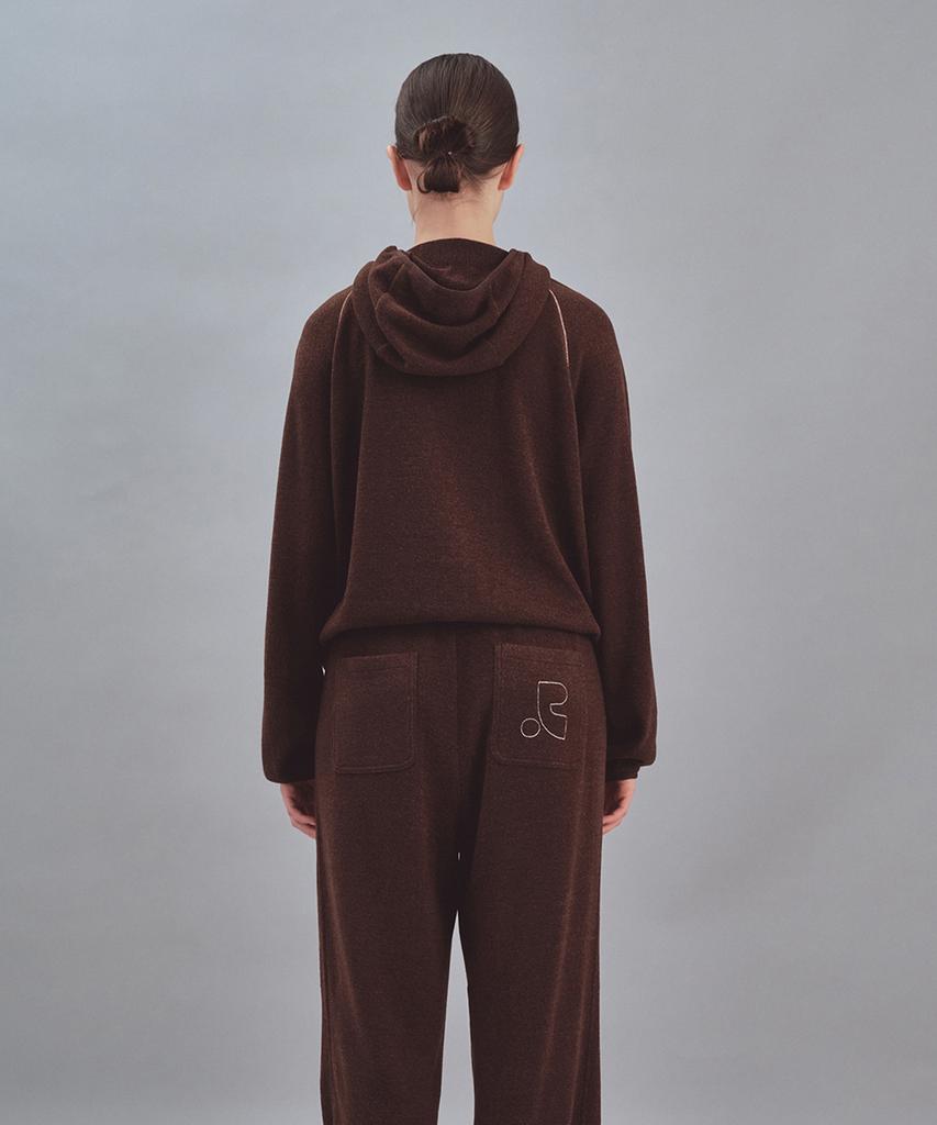 REST&RECREATION Stitch Knit Hoodie - Brown