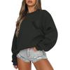 Women's Casual Fashion Round Neck Long Sleeve Sweatshirt With Pockets