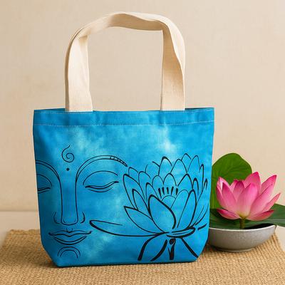 Sac Tote Tie Dye Coton Lotus Bleu Bouddha