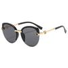 Xiaomi Ladies' Fashion Cat Eye Trendy Half Frame Sunglasses Personalized Sunscreen Fashion Sunglasses 6073