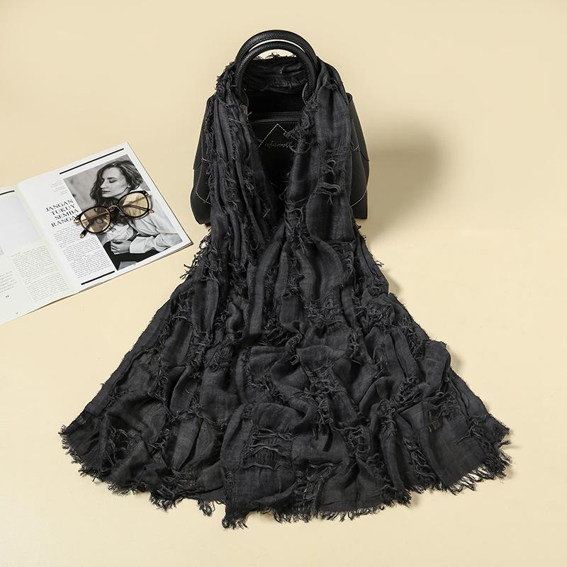 

Cotton & Linen Washed Vintage Distressed Hip Hop Punk Scarf Men Women Outdoor Techwear Casual Cosplay Shawl Y2K Accessoires темно-серого