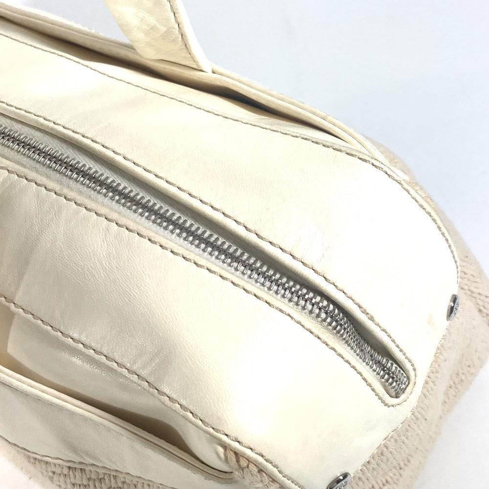 CHANEL CC CC Mark logo Tote Bag Shoulder Bag Hand Bag Leather/Canvas Beige/White