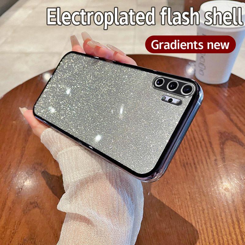For Samsung Galaxy Note 10+ Case Samsung SM-N975F SM-N975U Phone Case Shiny Glitter Plating Silicone Camera Lens Soft Back Cover