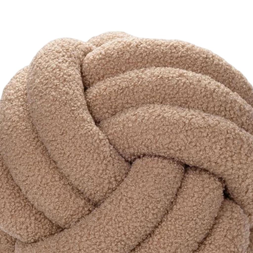 Plush Knot Ball Pillow Diameter 22cm Room Decoration for sofa Couch Brown