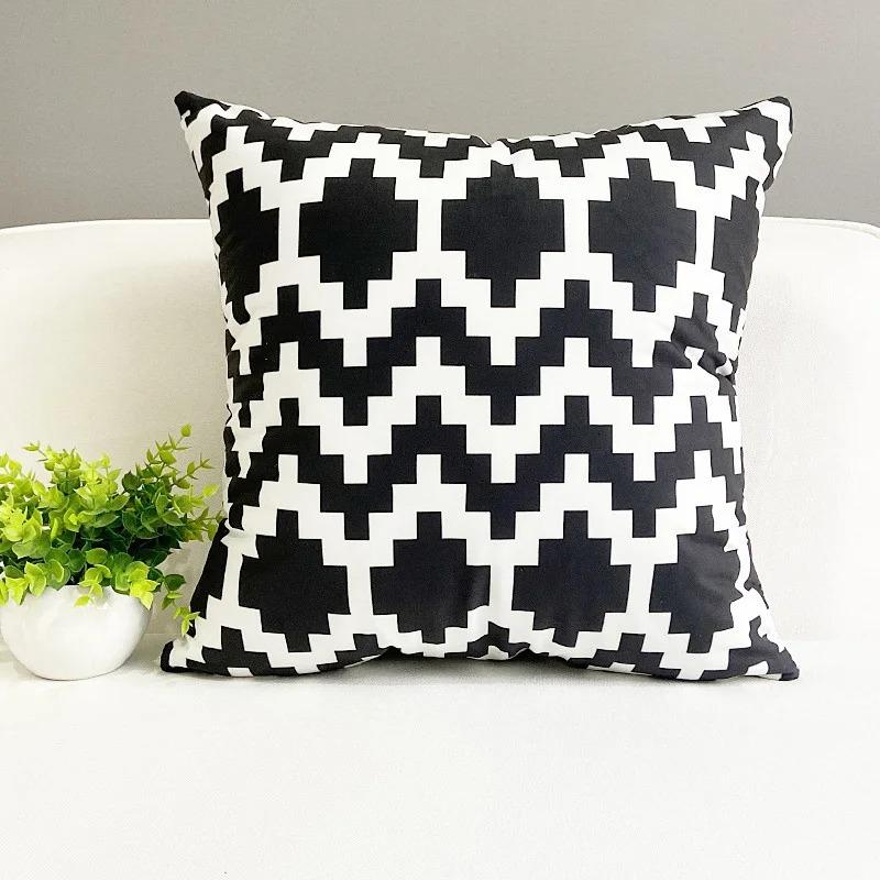 Office Living Room Home Pillowcase Colorful Striped Geometric Pattern Pillowcase Car Ornaments