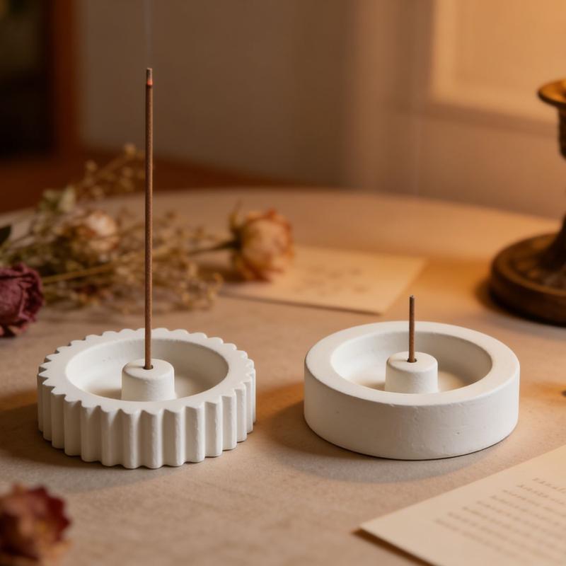 Round Silicone Incense Holder Mold Diy Concrete Gypsum Resin Aromatherapy Stick Base Mould For Home Decoration