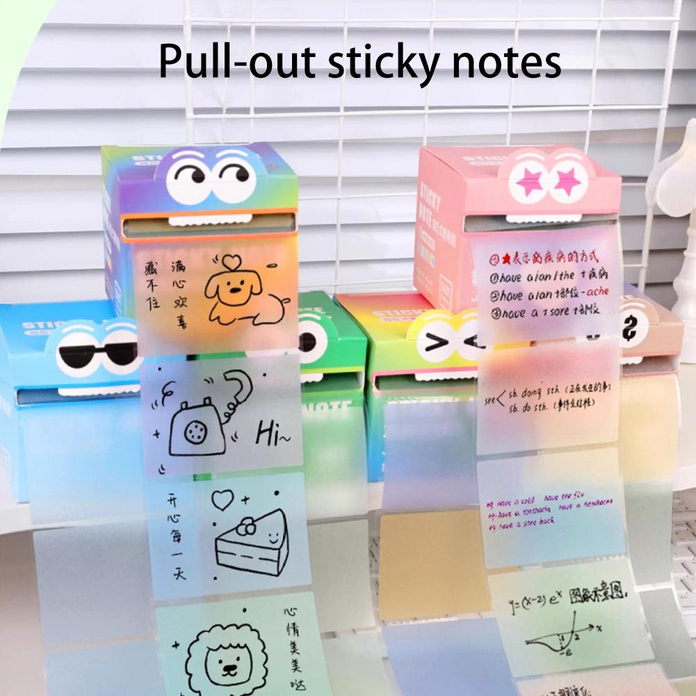 105 Fogli/rotolo Note Adesive Strappabili Cancelleria per Studenti Colorate Trasparenti Divertenti Note Memo Decorazioni da Scrivania Materiali da Scrittura