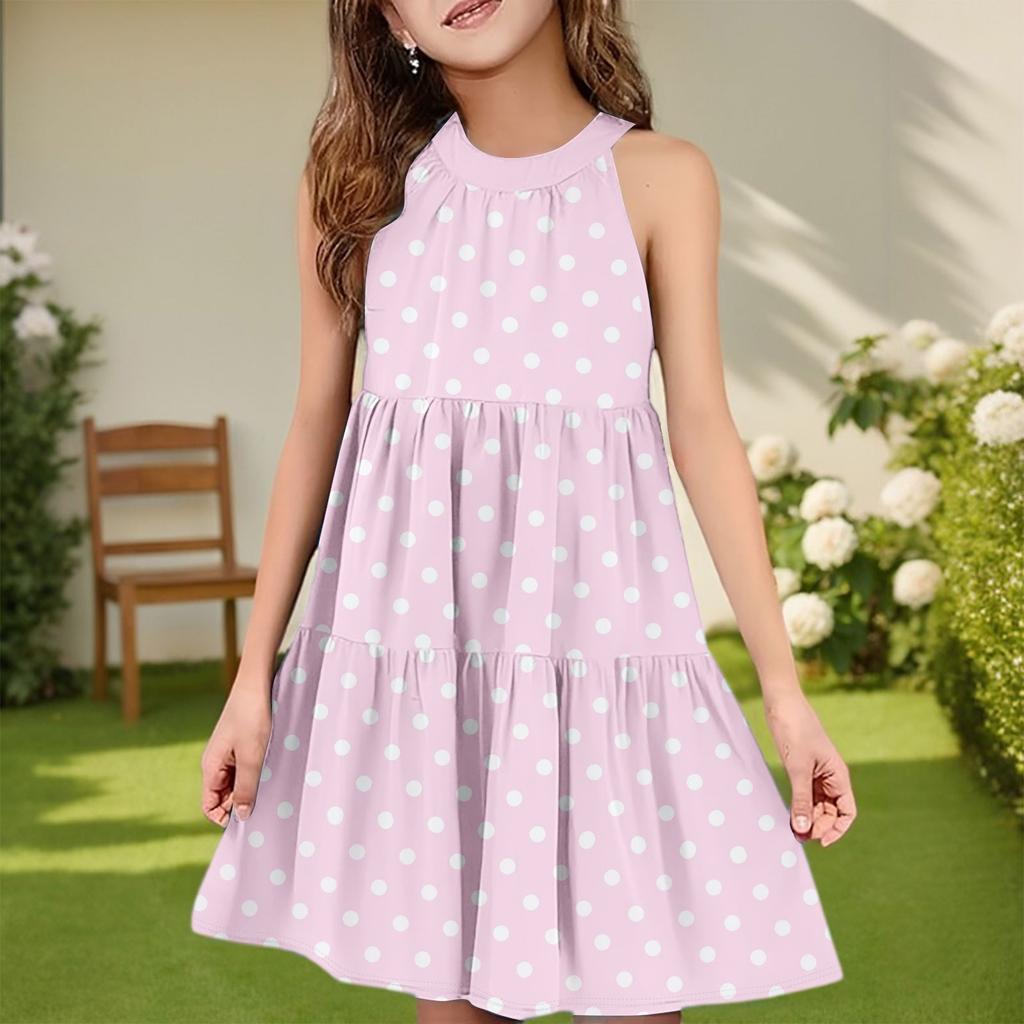 Children's Summer Casual Fashion Round Neck Sleeveless  Dress