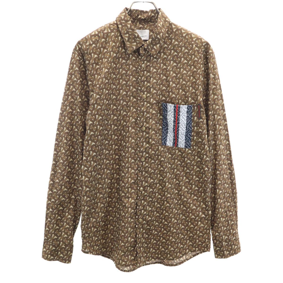 

BURBERRY Overall handle Long sleeve Cotton shirt M Brown Men s Used