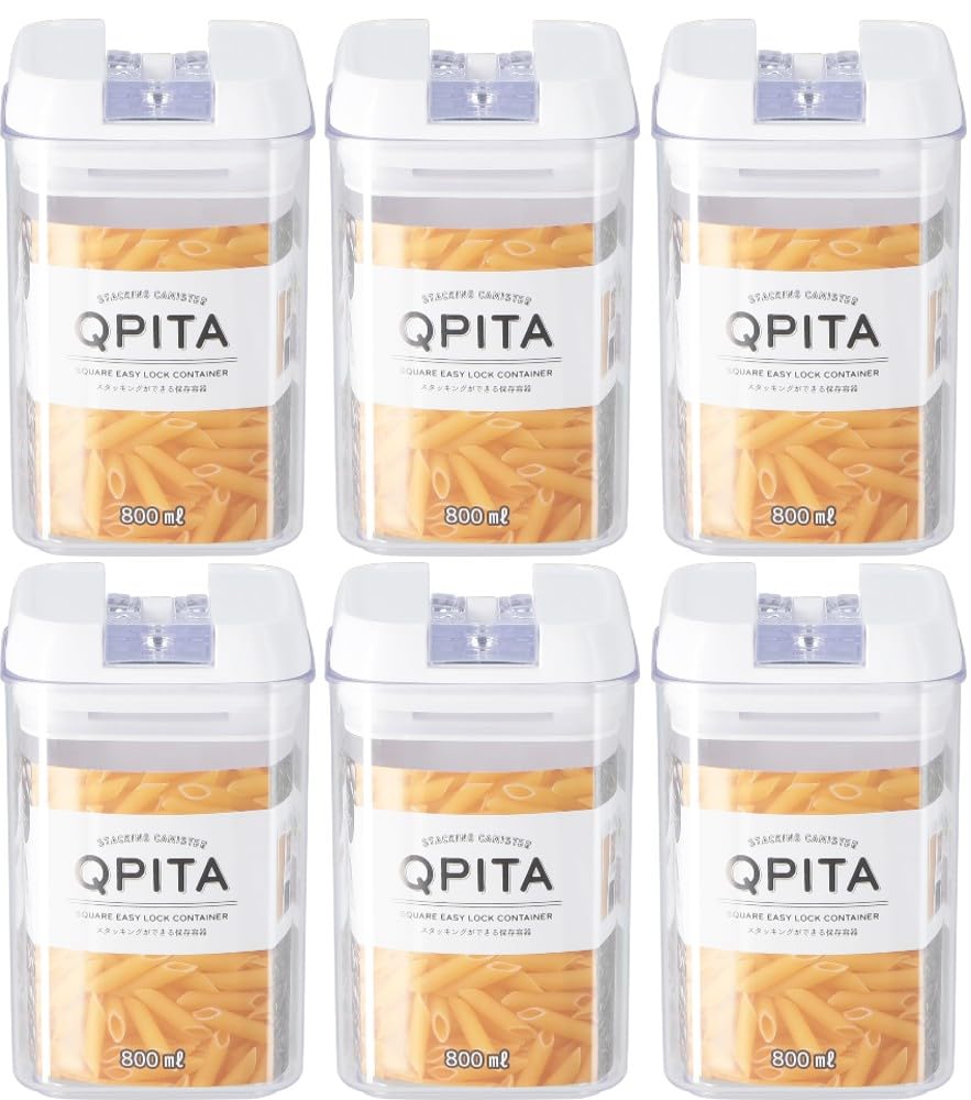 

Fuji Boeki Stacking Lock 800ml x storage storage [6-piece set] Canister, Cupita, 6-piece set, container, plastic, square, kitchen,