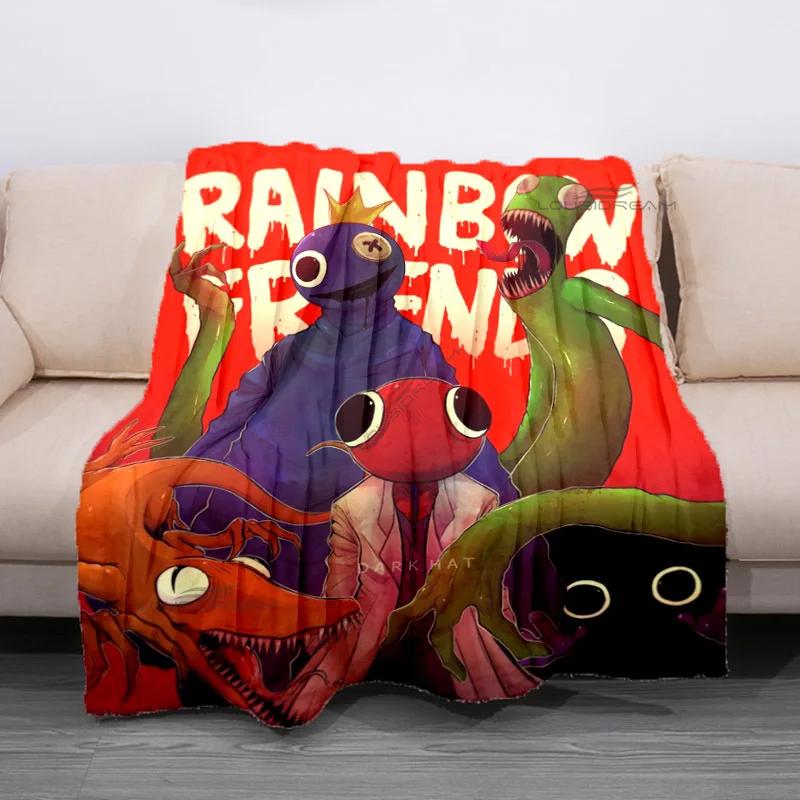 Popular Cartoon Rainbow Game Patterns Blanket Fashion Flannel Blanket Cosy Lazy Couch Cover Blanket Super Soft Sheet Mattresses