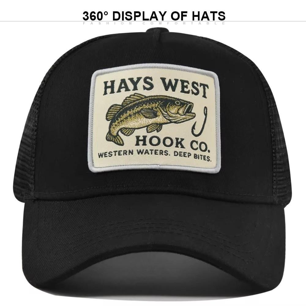 Embroidery Design Fishing Embroidery Baseball Cap Camouflage Mesh Hat for Men Women