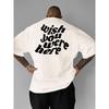European Size " Wish You Were Here" Creative Print Summer Casual T-Shirt Short Sleeve For Men, Sporty Leisure Style, Fashion Crew Neck Top