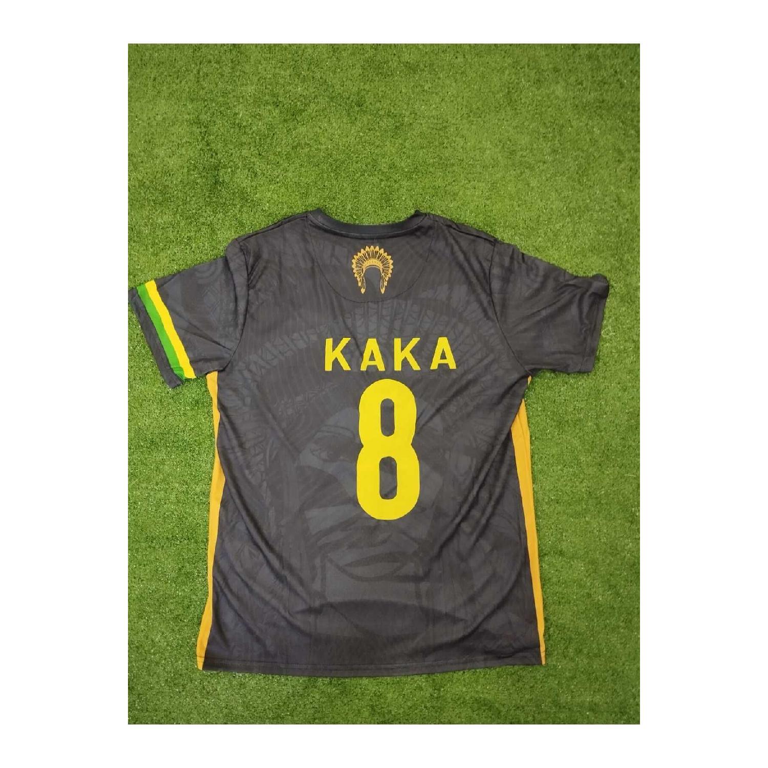 

Brazil Kaka Retro Custom Champions League Emblem Football Jersey 31 S чистый