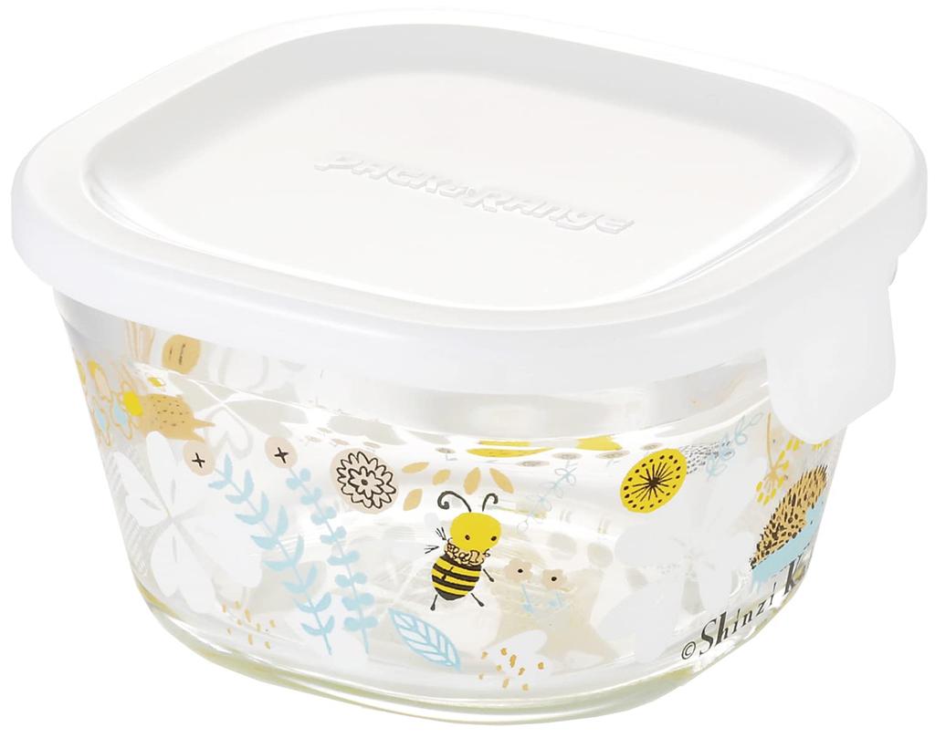Iwaki Glass Airtight Container Shinji Kato Nordic Garden Square Shape 200ml Heat-resistant B3200-SNF