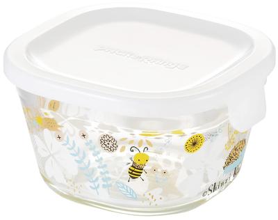 Iwaki Glass Airtight Container Shinji Kato Nordic Garden Square Shape 200ml Heat-resistant B3200-SNF