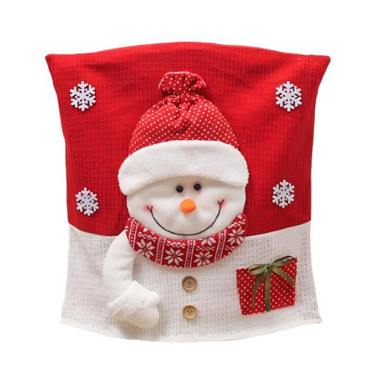 Capa de Cadeira de Natal Boneco de Neve Papai Noel Forma de Rena Capa de Encosto com Tema de Natal Decoração de Assento de Restaurante