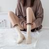 5 Pairs Trendy Striped Socks for Women Middle Tube Socks Japanese Style Fashion All-match Socks Solid Color Girls Socks