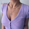 3Pcs Layered Stackable Choker Necklace Exquisite Circle Pendant Clavicular Chain Jewelry for Women Teen Girls Hypoallergenic Versatile Sweet Necklace