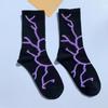 "Trendy Lightning-Stripes Unisex Mid-Tube College Style Skateboard Socks"
